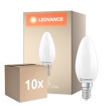 Multipack 10x Ledvance Classic LED E14 Candle Frosted 3.4W 470lm - 827 Extra Warm White | Dimmable - Replaces 40W